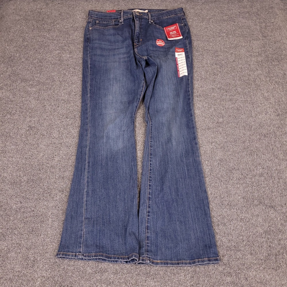 Signature By Levi Strauss Womens Jeans 33x32 Bootcut Stretch Blue Mid Rise Denim